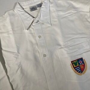 Vintage The Disney Store 90s Embroidered Crest Button-Up Shirt Size Large